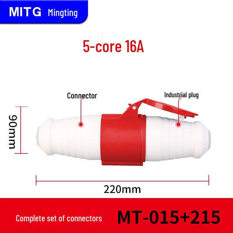 Waterproof Industrial Aviation Plug Socket: 16/32A Three-Phase Connector, 3-5 Pin, Recessed/Surface Mount Options