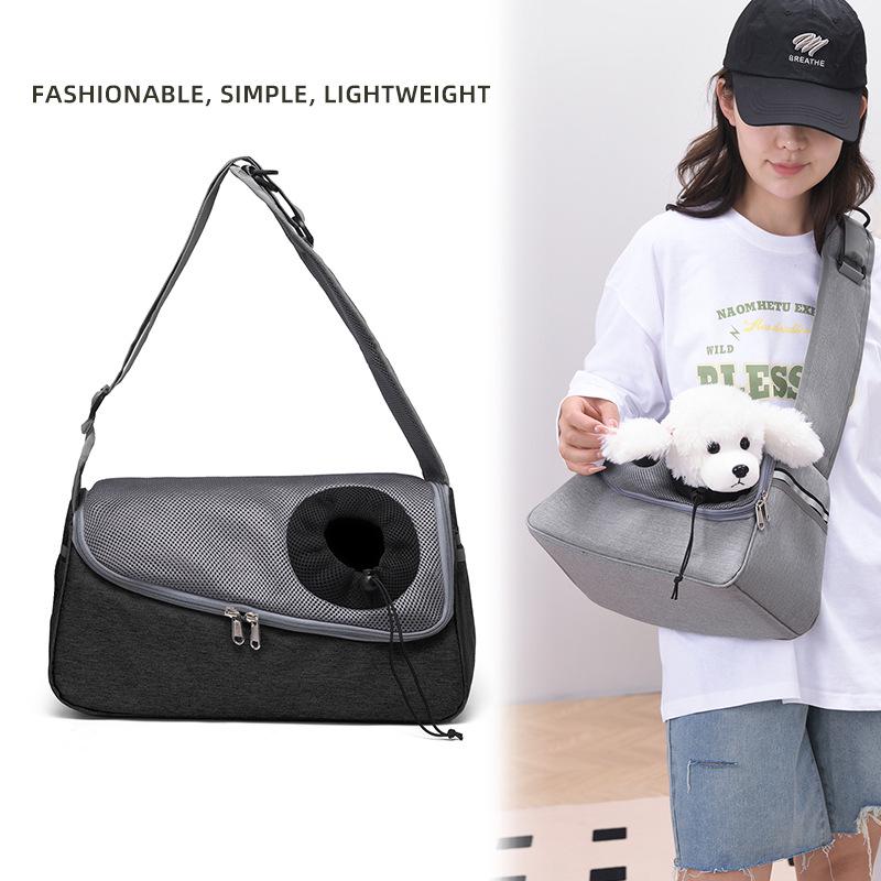 Ultralight Breathable Mesh Pet Crossbody Bag for Puppies and Kittens - Convenient and Comfortable Outing Bag.