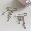 1Pc Starlight Pin Ins Korean Style Blogger Girlfriend Couple Metallic Style Y2K Silver Love Keychain Bag Pendant