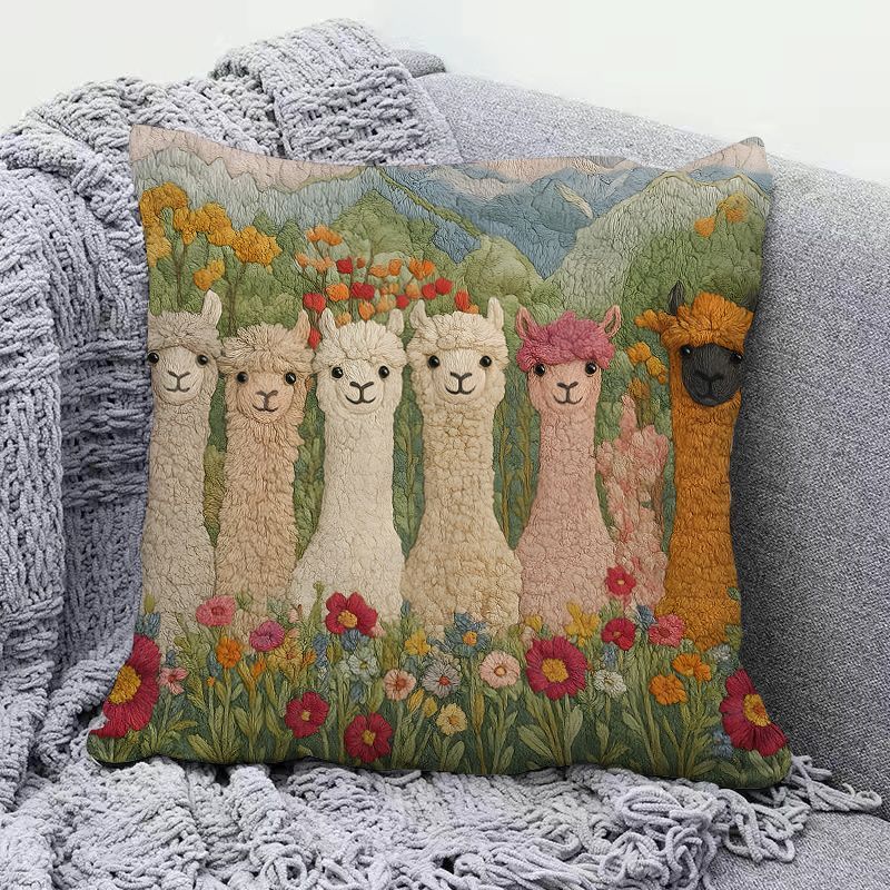 Adorable Alpaca Printed Pillow Soft Waist Cushion Living Room Sofa Decor Carriage Pillowcase Home Decorative Long Rectangle P...