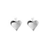 Silver Needle Minimalist Heart Dangle Earrings: Light Luxury Metal and Pearl Design for Women.