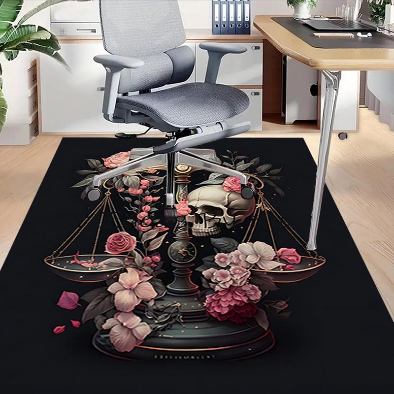 1PC Skull Flowers Extra Large Non Slip Floor carpet, Office, family, bedroom Large Area Rug Indoor Rugs, Vibrant Colors