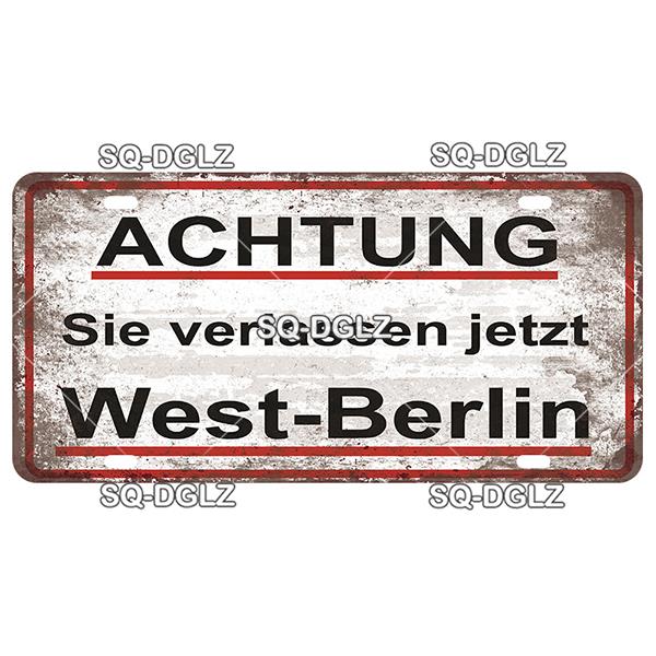 [SQ-DGLZ] Vintage Berlin City 15x30cm Plate War Tin Sign Store Bar Wall Decoration Metal Sign Home Decor Painting Plaques Poster