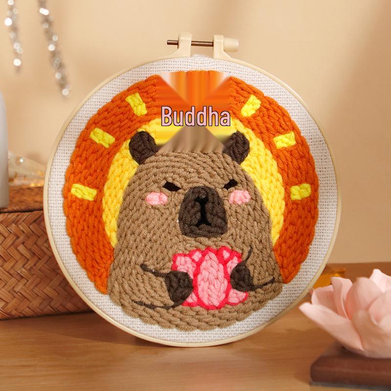 DIY Russian Punch Needle Kit: Couple Ornament Wool Painting Set