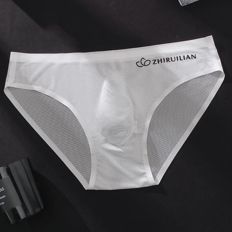 

Чоловіча дихаюча низька білизна-боксерки з прозорим кишенею з крижаного шовку 3XL 170-190