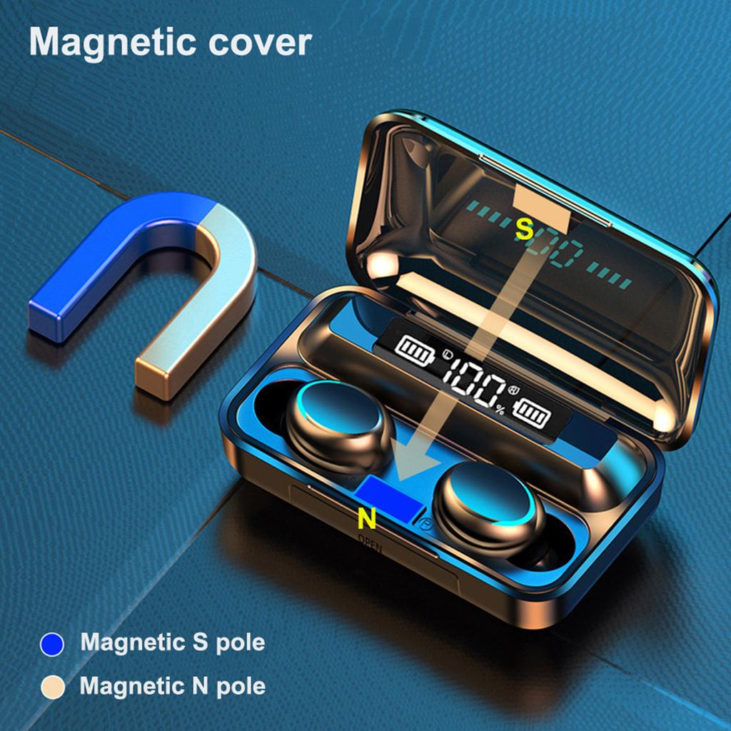 F9 True Wireless Stereo BT 5.0 Wireless Headphones Mini Smart In Ear Sport Headset Earbuds