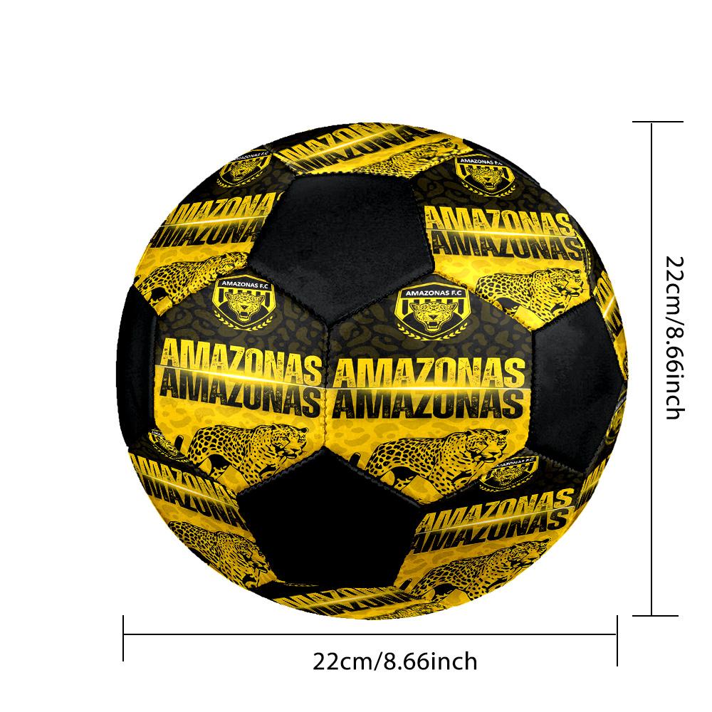 AMAZONAS FC Indoor Soccer Ball Colorful All Ages Size 5 Machine Stitched PVC Competition Ready Durable High-Bounce