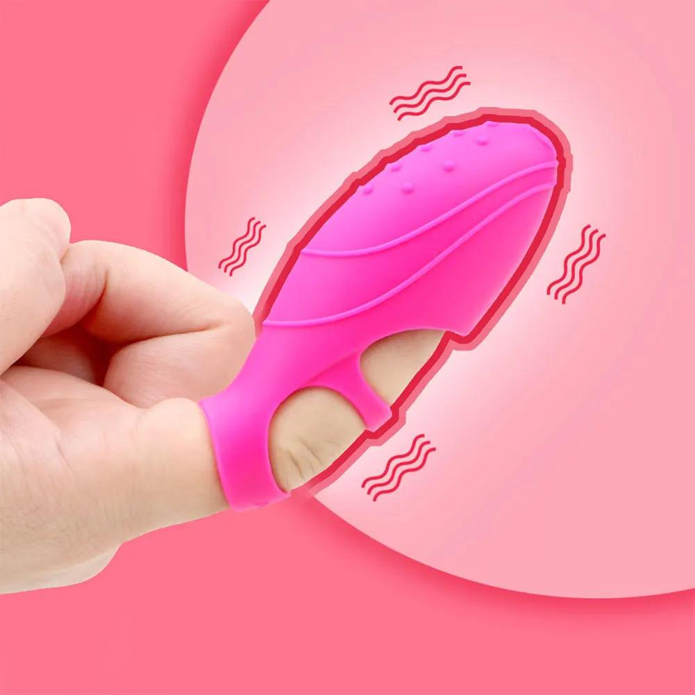 G-point Vibrating Finger Cover Silicone Vibrator Waterproof Portable Masturbator Adult Sex Toy for Women
