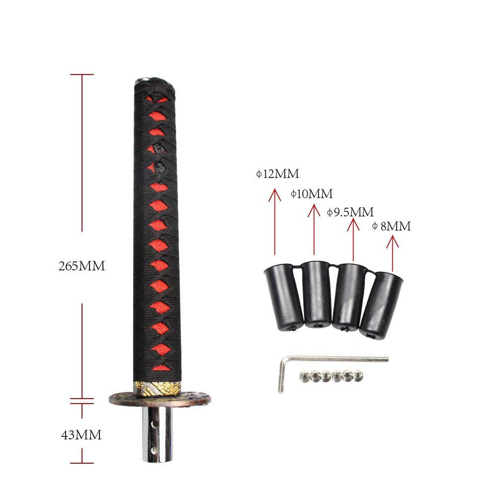 JINGLINGKJ Samurai Sword Shift Samurai Sword Gear Japanese Sword for Universal Custom Includes 4 Adapters and Knob, Knob, Shape, AT/MT Vehicles,