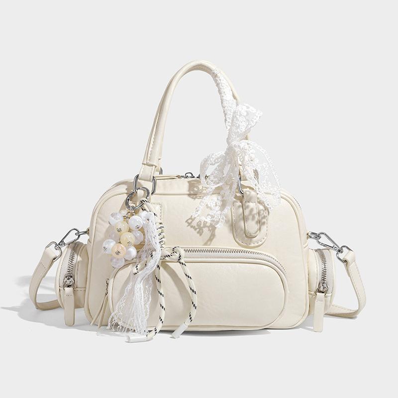 

Korean Retro Handheld Briefcase for Women 2025 New Versatile Fashion Small Backpack High-end Single Shoulder Crossbody Bag бежевый