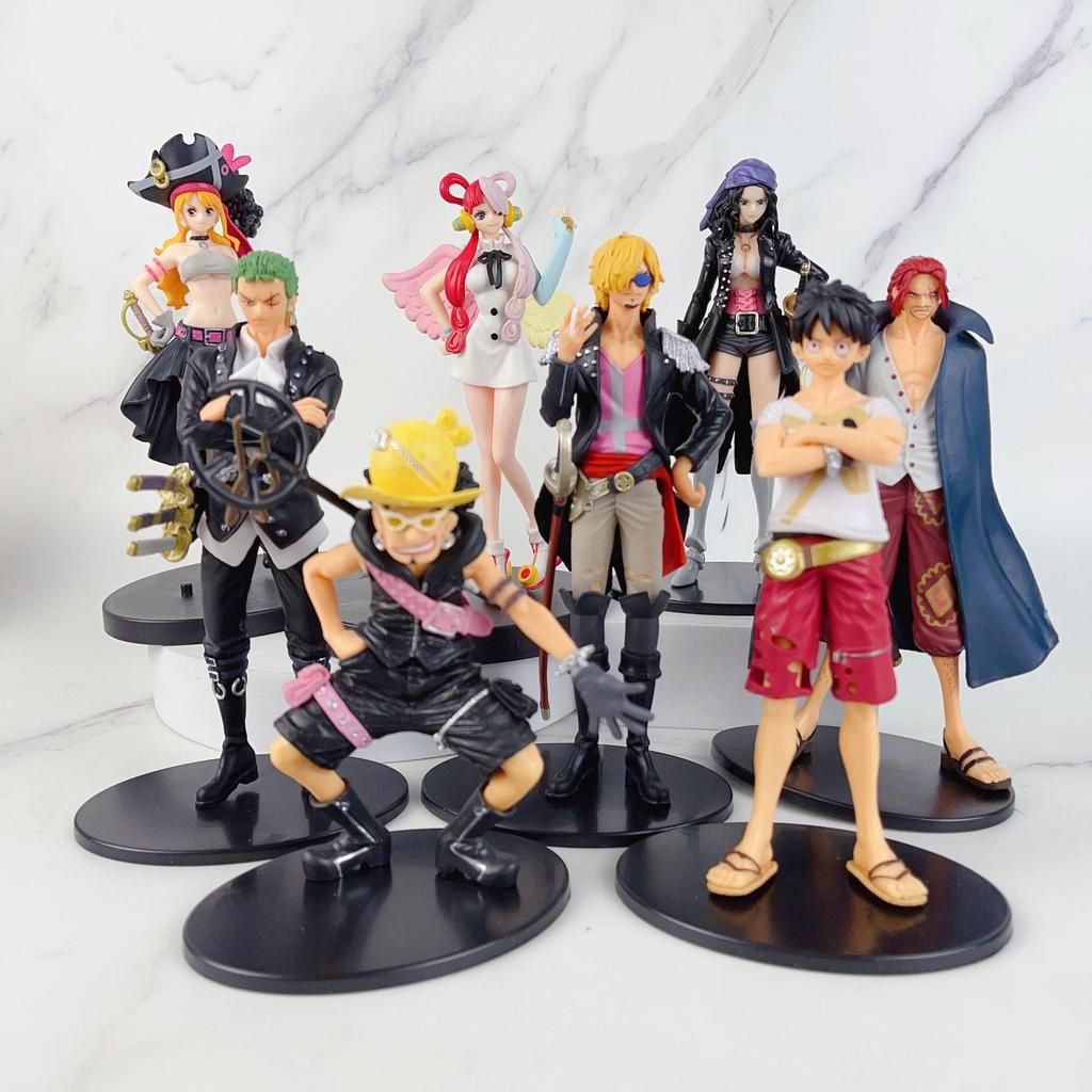 6Pcs Anime One Piece DXF Monkey D Luffy FILM RED Nico Robin Doll Shanks Yasopp Ben Bekkuman Model Toy Present Action Figure