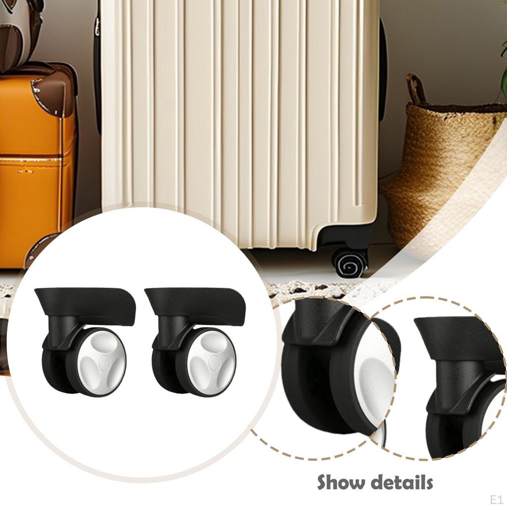 2 Pieces Luggage Replacement Wheels Repair Trolley Travel Case Easy To Install Suitcase Accessory