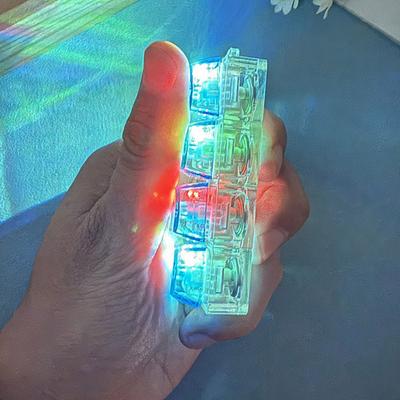 Clear 4-Keys Fidget Keyboard LED Light-up Anxiety Relief Finger Clicker Keychain Office School Travel Focus Decompression Button Sensory Toy