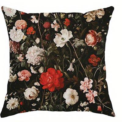 Bloemen & Vlinder patroon Dubbelzijdig Bedrukte kussensloop Korte pluche Geschikt voor woonkamers slaapkamers bank sierkussenhoes 35x35cm