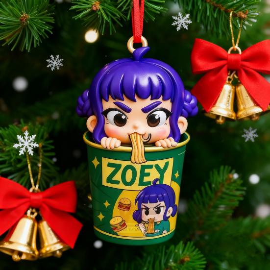 Anime K-Pop Acrylic Charm Demon Slayer Ramen Bowl Christmas Ornament Decorative