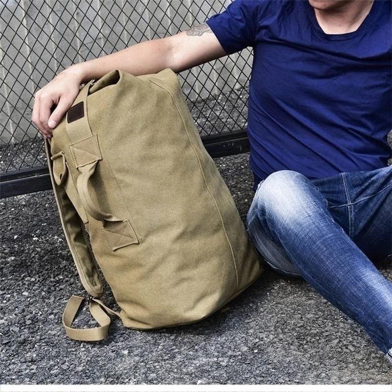 Canvas-Rucksack Herrentasche Outdoor Sports Duffle Bag Reiserucksack Wanderrucksäcke Angeltasche Campong Taschen Rucksack