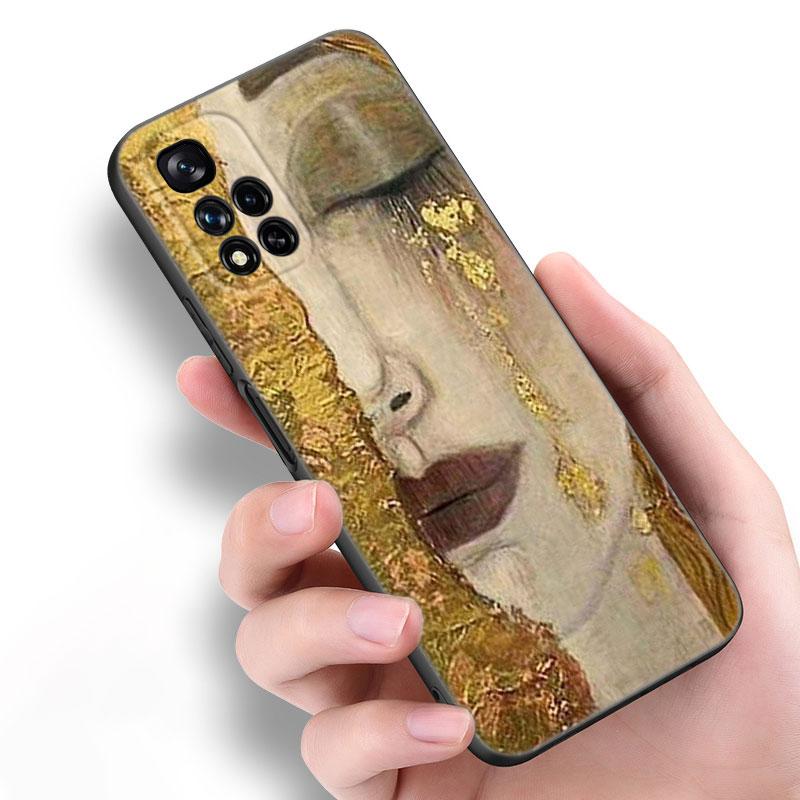 Art Gustav Klimt Black Silicone Phone Case For Xiaomi POCO X3 X4 NFC F5 M3 M4 M6 X5 X6 Pro F3 F4 GT 5G C55 C65 M5