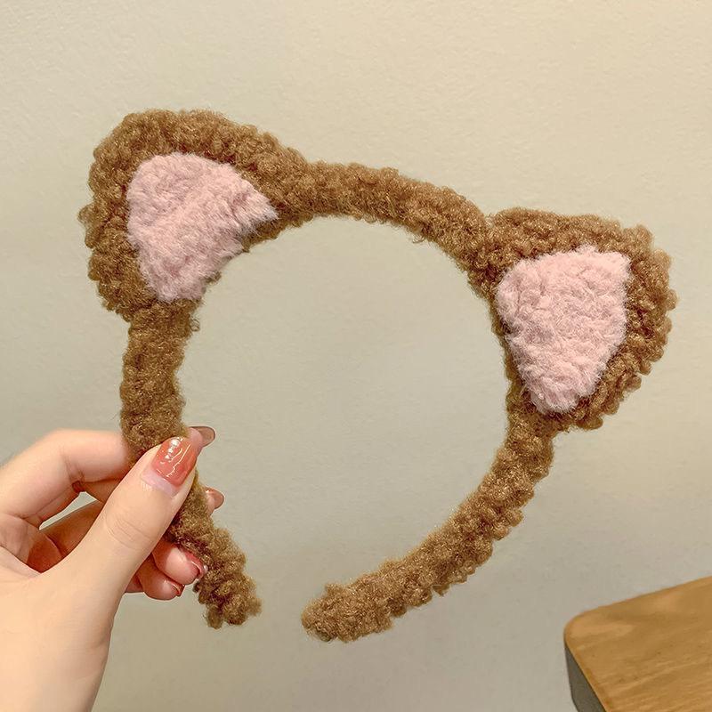 Cartoon Plush Headband: Cute Hair Accessory for Women & Kids, Perfect for Face Washing