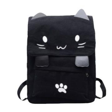 

Japanese Stupid Cute 3D Cat Large Capacity Book Bag, Girl Carto Backpack, Women s Backpacks черный белый