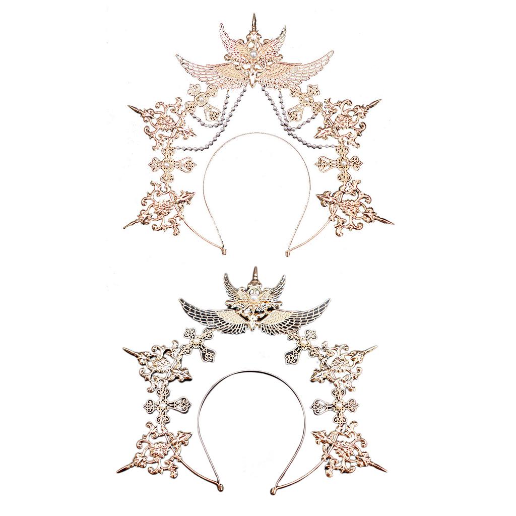 Double Layer Angel Wing Hair Hoop Cute Christmas Hair Holder New Year Party Costume Headwear for Teenagers