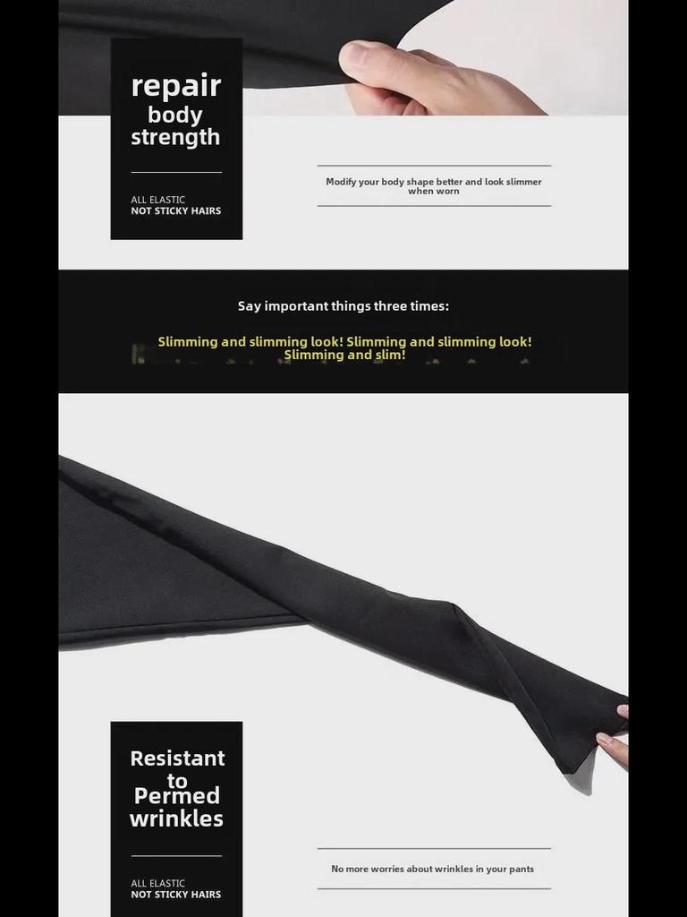 Men's Slim Black Nine-Point Pants: Korean Style, Trendy, Versatile, Casual, Spring/Autumn