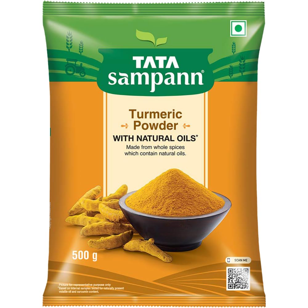 

Tata Sampann Turmeric Powder 500g Pure Spice For Cooking And Wellness With Natural Curcumin