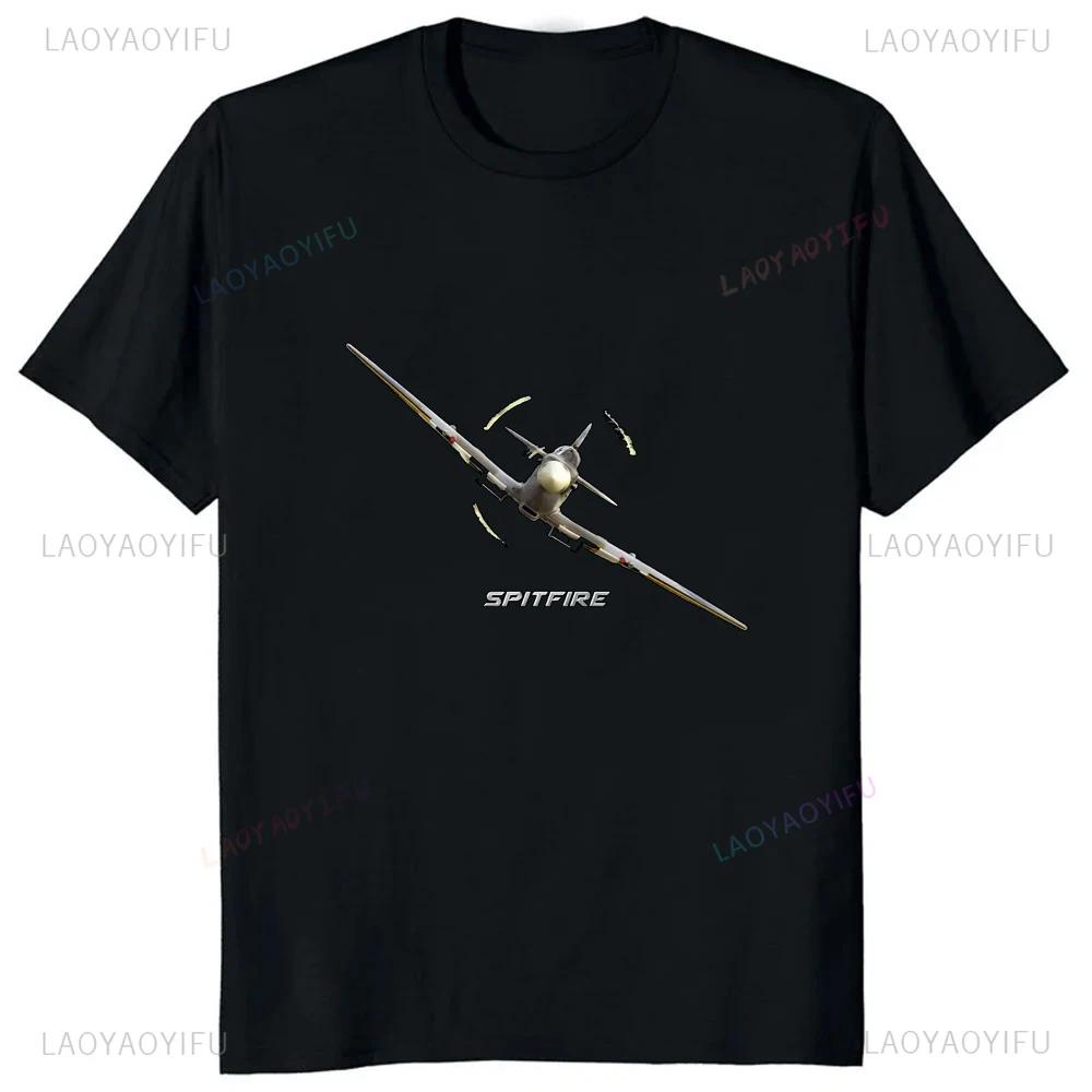 Hot Sale WW2 Battle of Britain Legend Supermarine Spitfire Fighter T-Shirt Harajuku Summer Short Sleeve Casual Y2k T-shirt