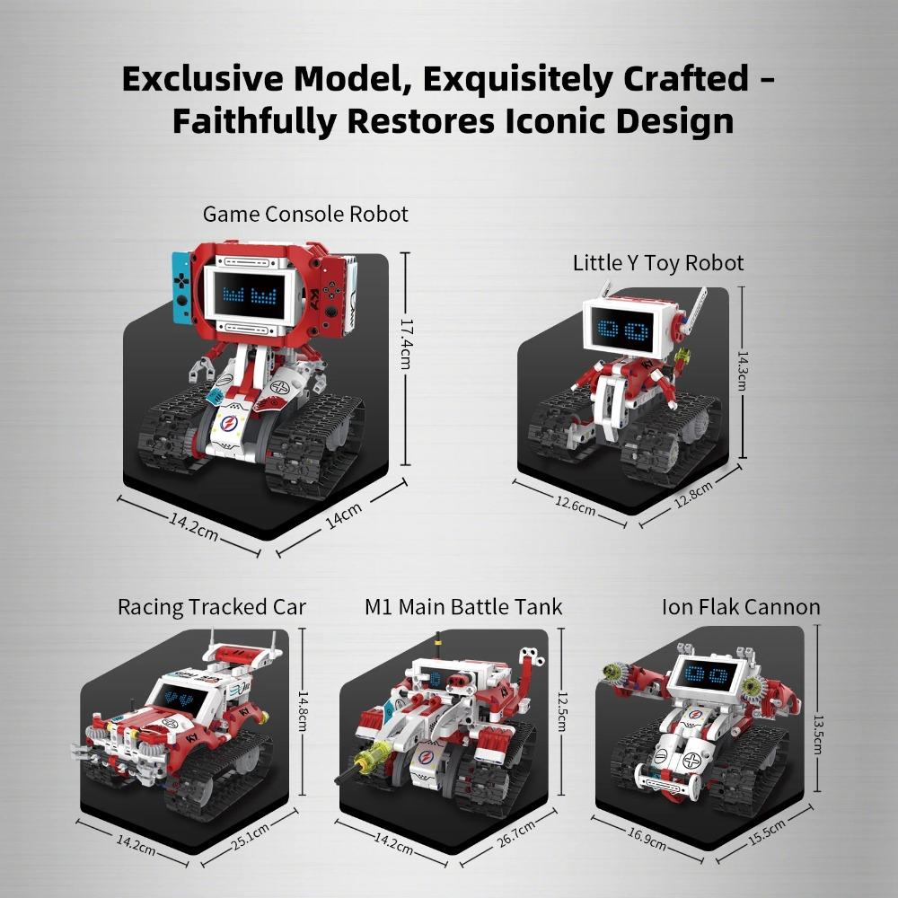 5 w 1 Zdalnie Sterowany Deformowany Robot Techniczne Klocki Budowlane Samochód Miasto Aplikacja RC Pojazd Czołg Klocki Zabawki dla Dzieci STEM DIY Prezenty