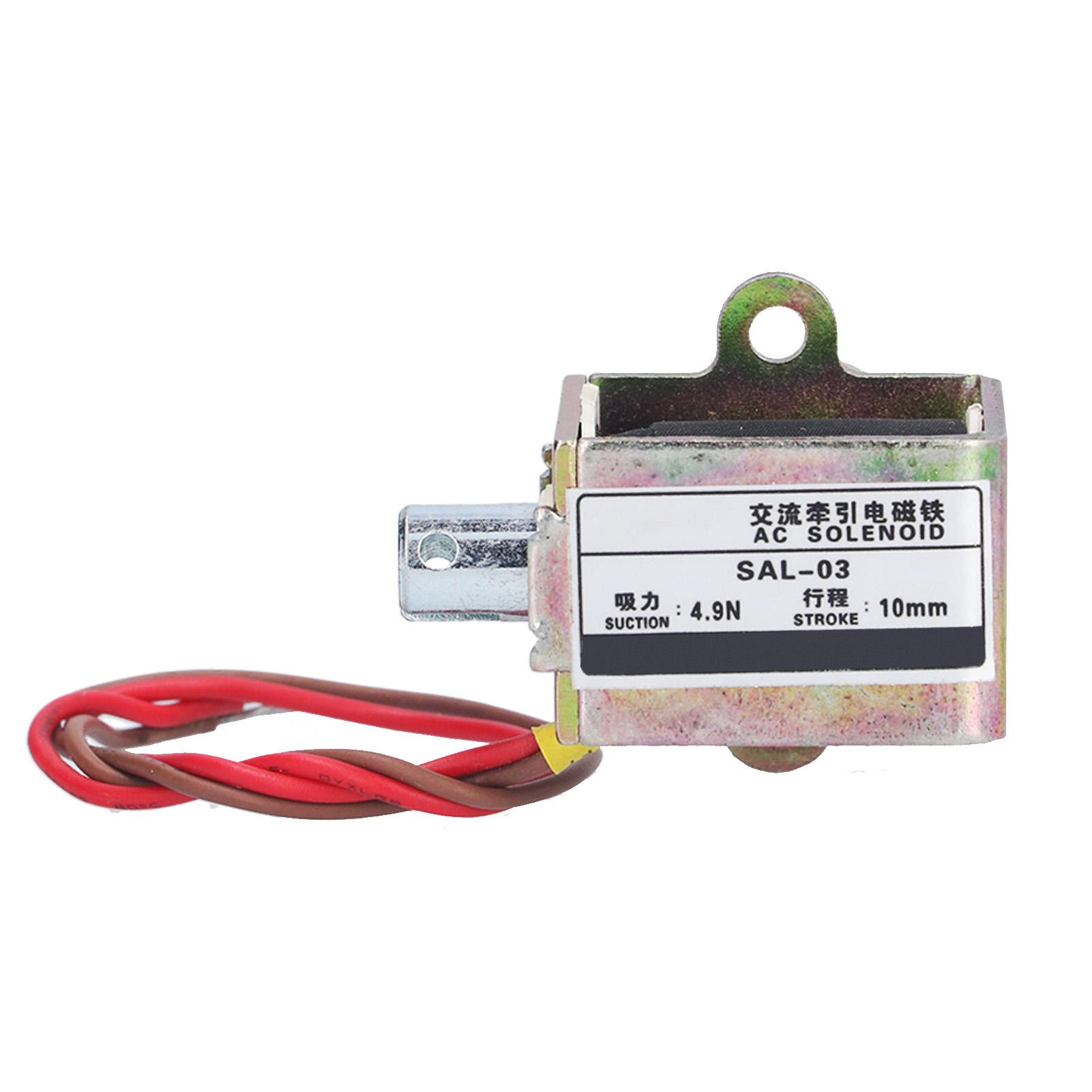 

BERM Pull Type Solenoid Electromagnet Traction 4.9N Suction 10mm Stroke SAL03 AC220V