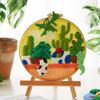 CHENISTORY 20x20cm Frame Wool Felting Painting DIY Wool Embroidery Kit Funny Wool Needle Felt Picture Kit Craft Painting Gift