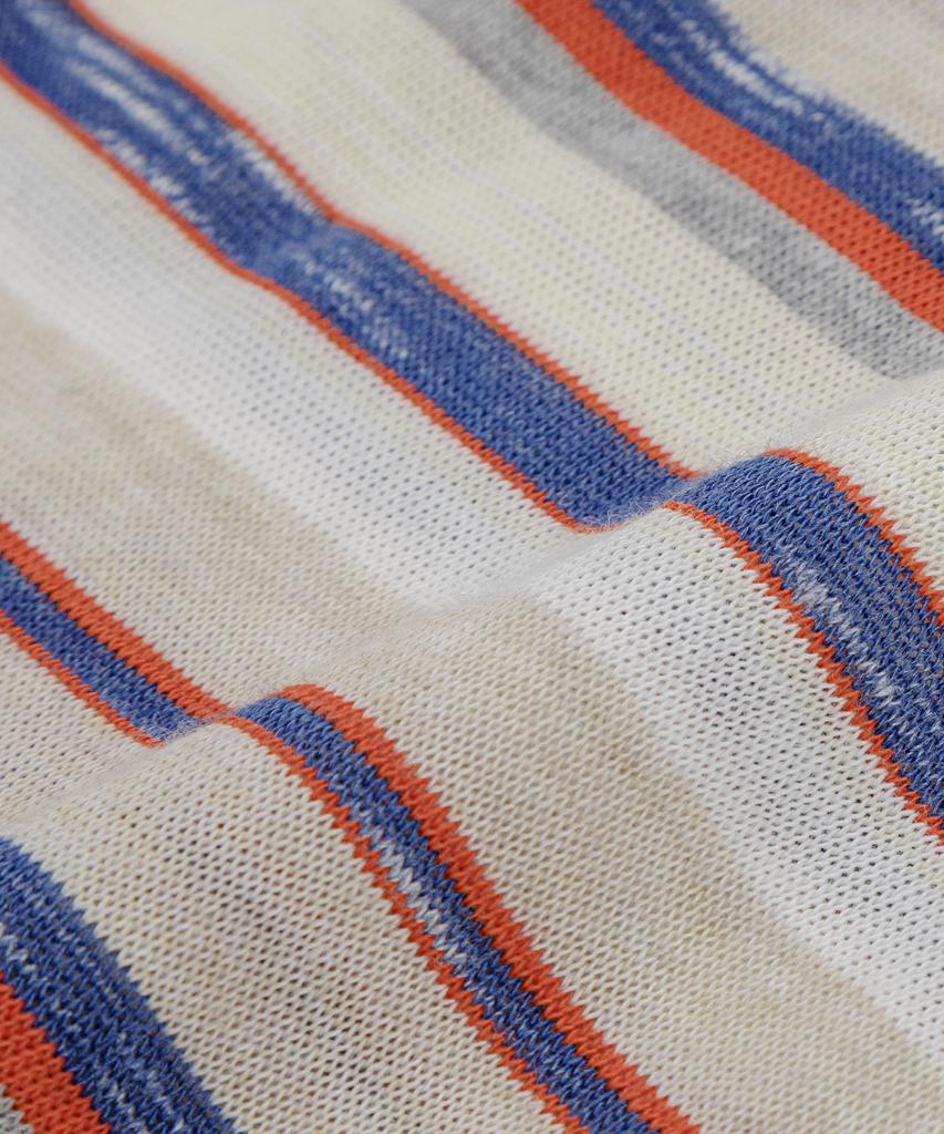 LETTERCOMO Avenue Striped Half Sleeve T-Shirt Orange Blue
