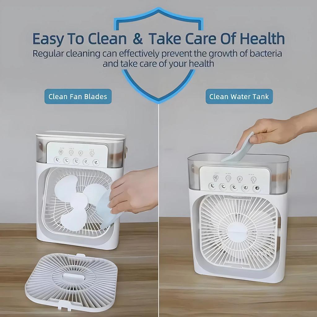 Portable Fan Air Conditioners USB Electric Fan LED Night Light Water Mist Fun 3 In 1 Air Cooler For  Air Conditioning Fan