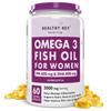 HealthyHey Nutrition Omega 3 Fish Oil for Women - 2000 Mg/serving - 60 Softgel Capsules (600 EPA & 400 DHA)