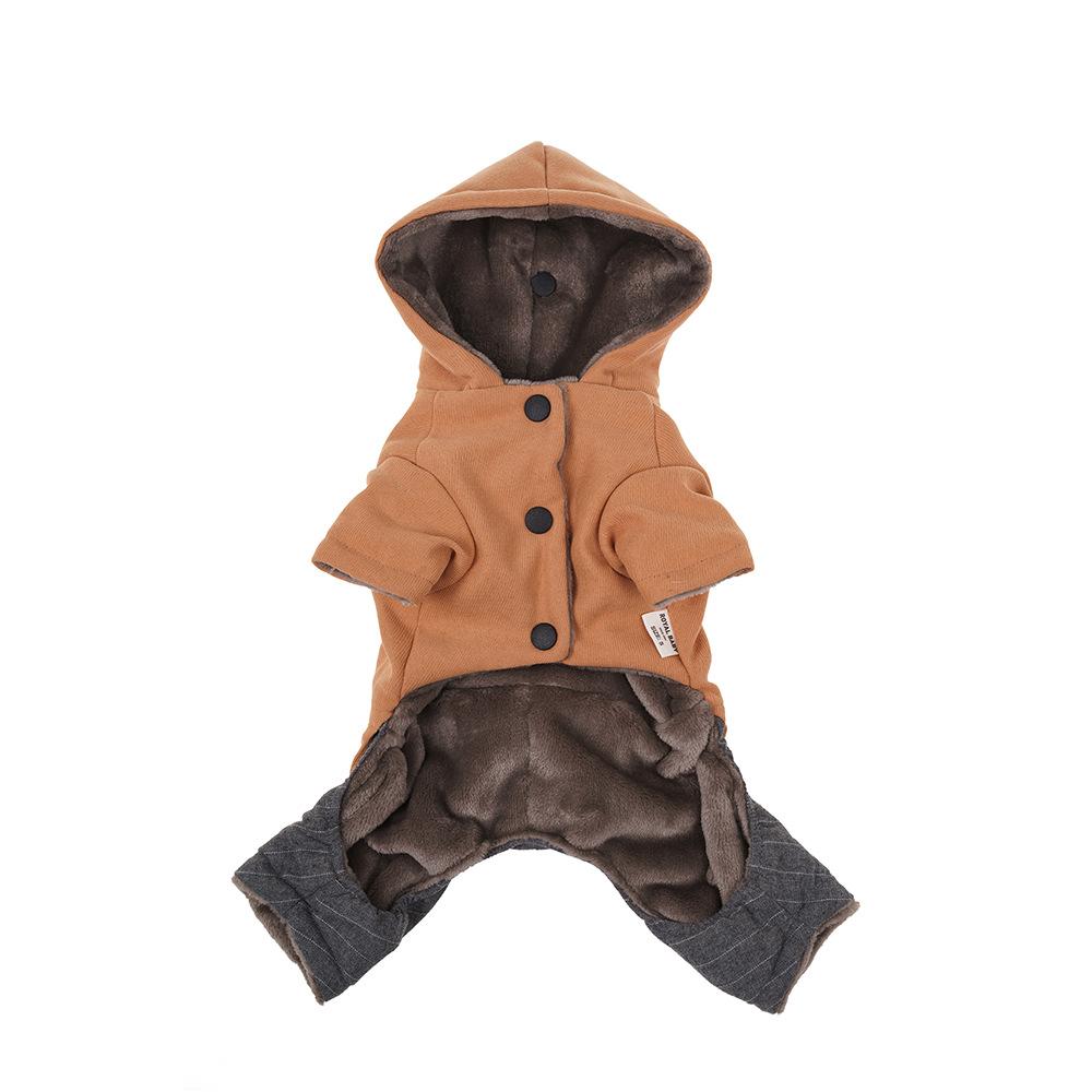 

Новая одежда для домашних собак, утолщенная и теплая одежда для собак на четырех лапах на осень и зиму, модная, простая и удобная одежда для собак L оранжевый