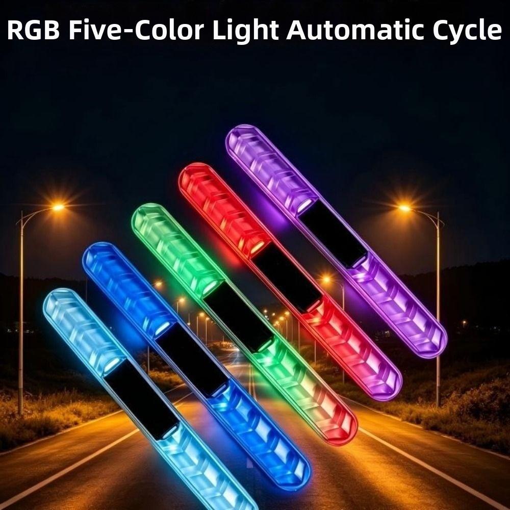 LED Flashing Car Anti-collision Warning Light Solar Powered Motorcycle Decorative Lamp Car Door