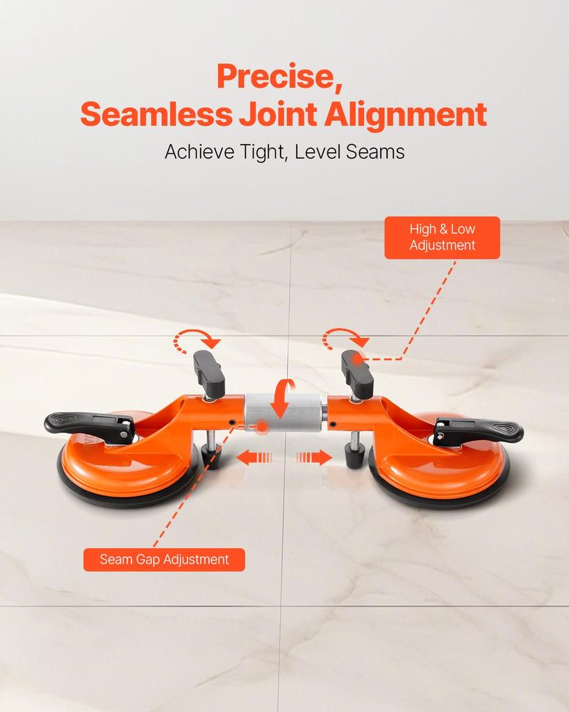 VEVOR Seamless Seam Setter, 2 Packs Granite Seam Setter with 5 in Vacuum Suction Cups, Seam Joiner for Seam Joining & Leveling