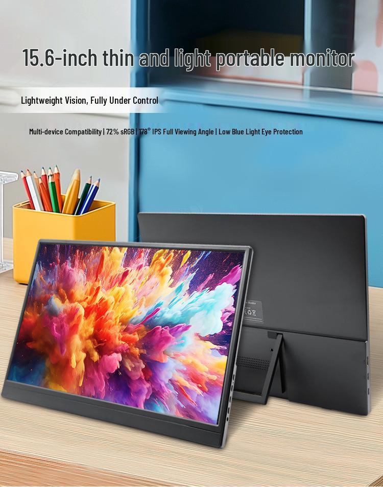 15.6" Touchscreen Portable Monitor - P16A Laptop Secondary Display for PS4/Switch.