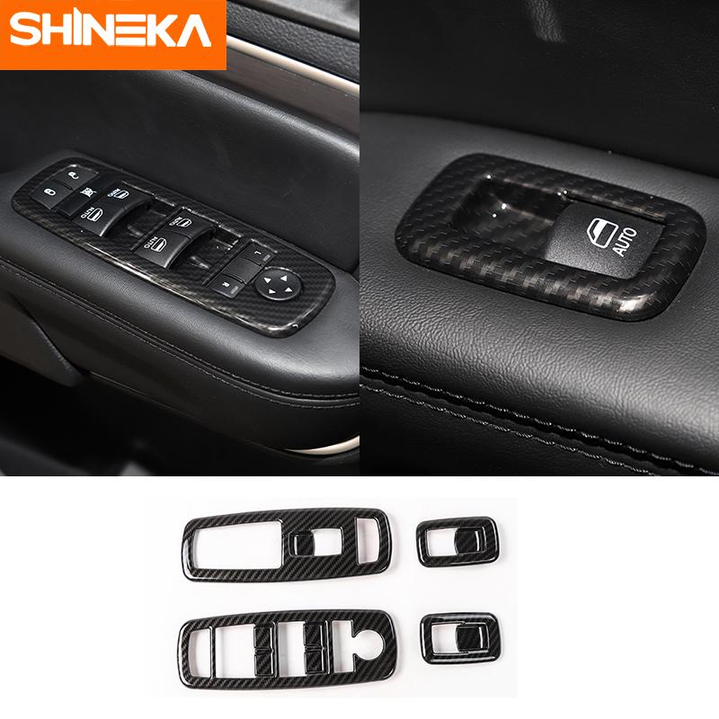 SHINEKA Carbon Fiber Stickers For Jeep Grand Cherokee Car Interior Decoration Cover Accessories For Jeep Grand Cherokee