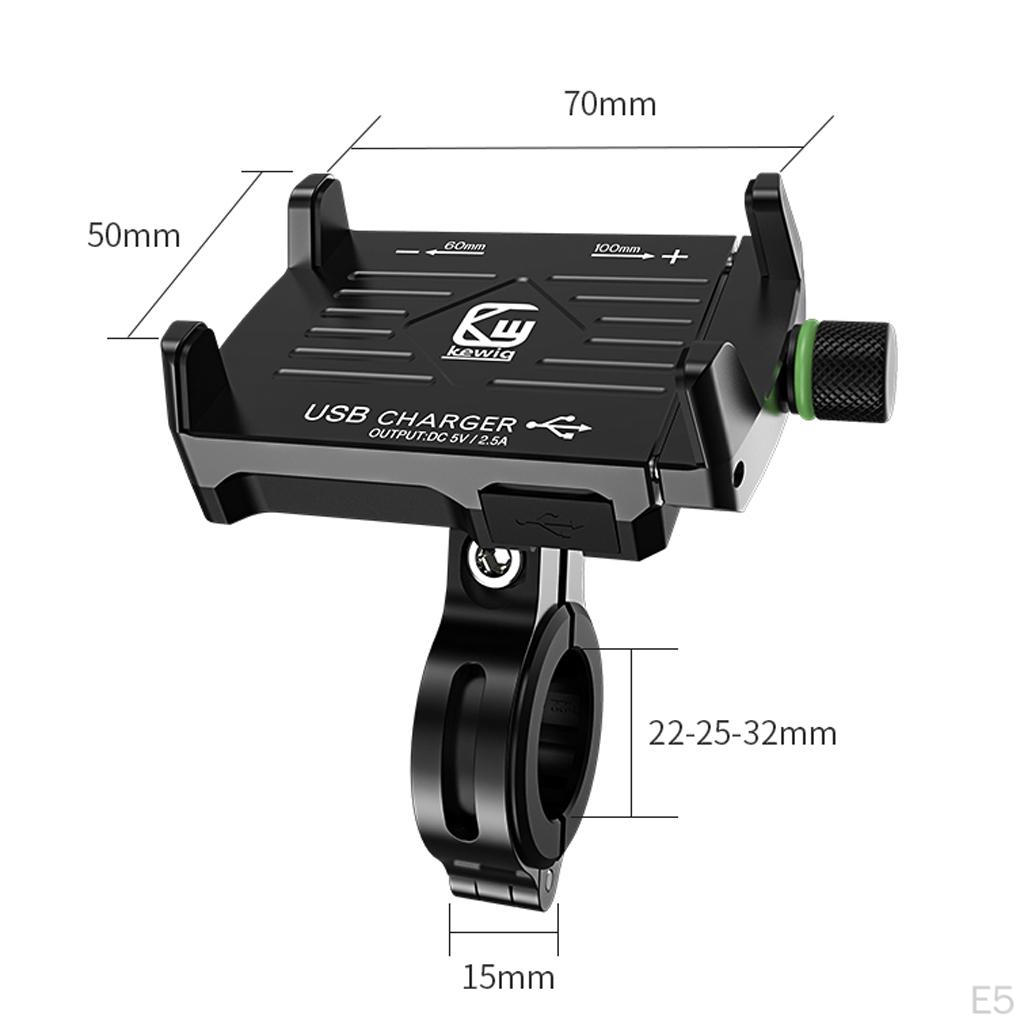 Adjustable Universal Motorbike Handlebar Phone Holder Stand Clip USB Charger