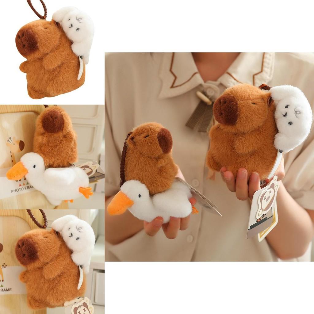 Delightful Capybara Plush Hanging Keychain Made From Luxurious Mink Plush Fabric
