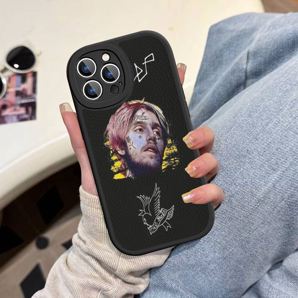 Hip Hop Rapper L-Lil P-Peep Leather Phone Case For IPhone 16 16e 15 14 13 12 11 Pro Max Plus Mini Cover