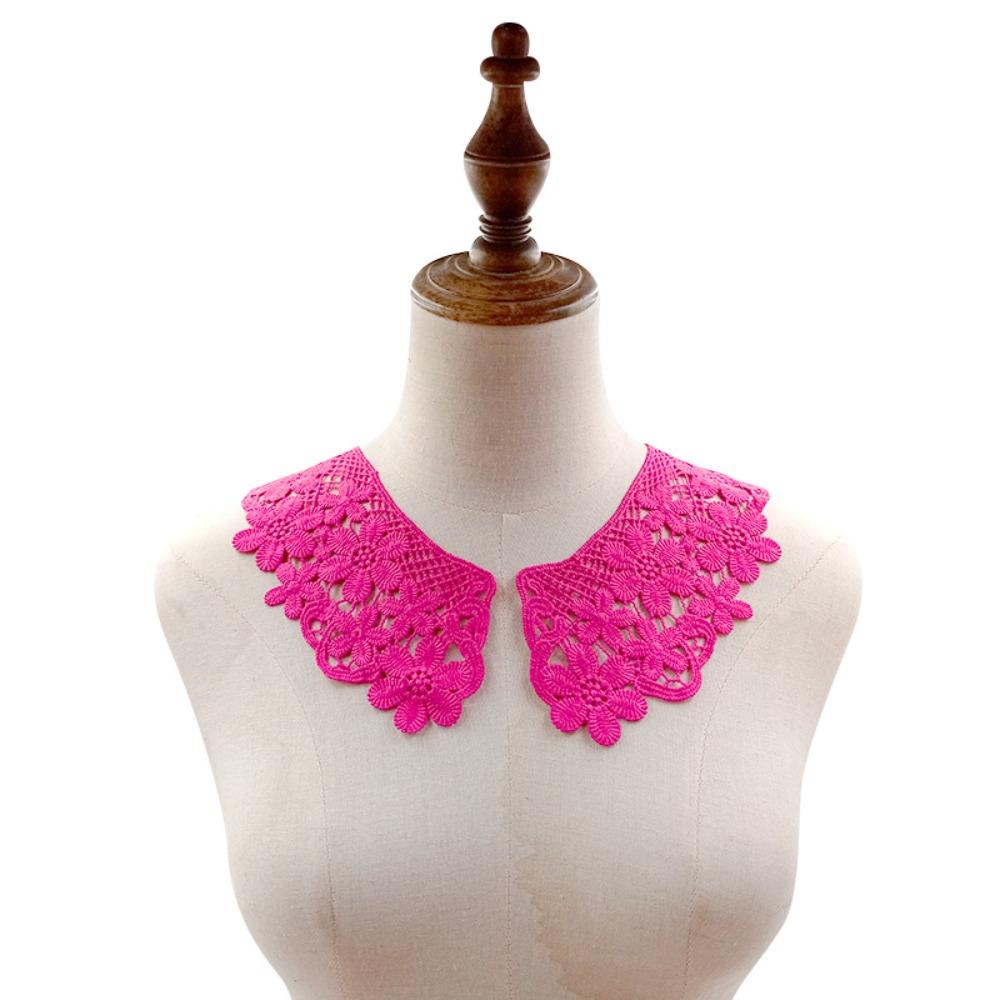 

Detachable Women Lace Neckline Milk Silk Fake Shirt Collar DIY Trim Applique Dress Sewing Supplies рожевий червоний колір