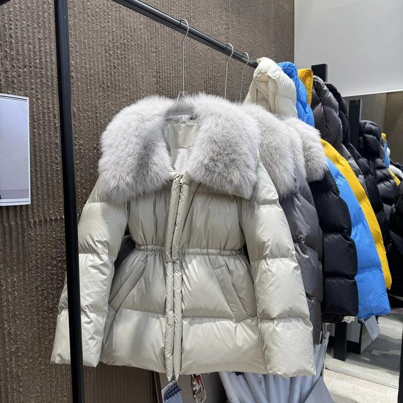Yuyan big fur collar waist down jacket women's winter new thermal jacket popular duck down