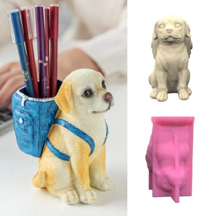 Silicone Casting Mold Dog Shaped Vase Mold for Designing Vases and Candle Holder