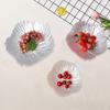 3 Pieces Flower Shaped Glass Plate Snack Holder Tableware Cake Dessert Dish Jewlery for
