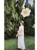 Women's French Linen Pleated Smock Dress