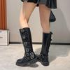 Fashion Fleece-Lined Platform Women's Long Boots Autumn Winter Ladies Knee High Shaft Shoes Gyaru Gothic Designer Luxury Trend 2025 Boot