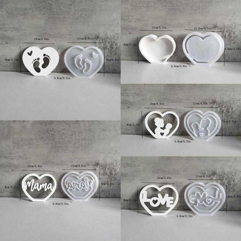 Silicone Mould Mother's Day Silhouettes Molds Plasters Molds Heart Casting Molds for Wedding Home Decoration