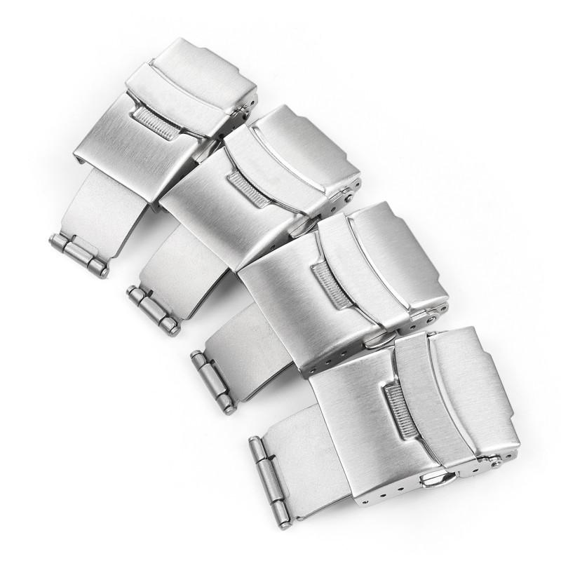 Fibbia di Sicurezza a Guscio di Tartaruga in Acciaio Inossidabile 202, Chiusura Pieghevole per Orologio, 16/18/20/22/24mm.