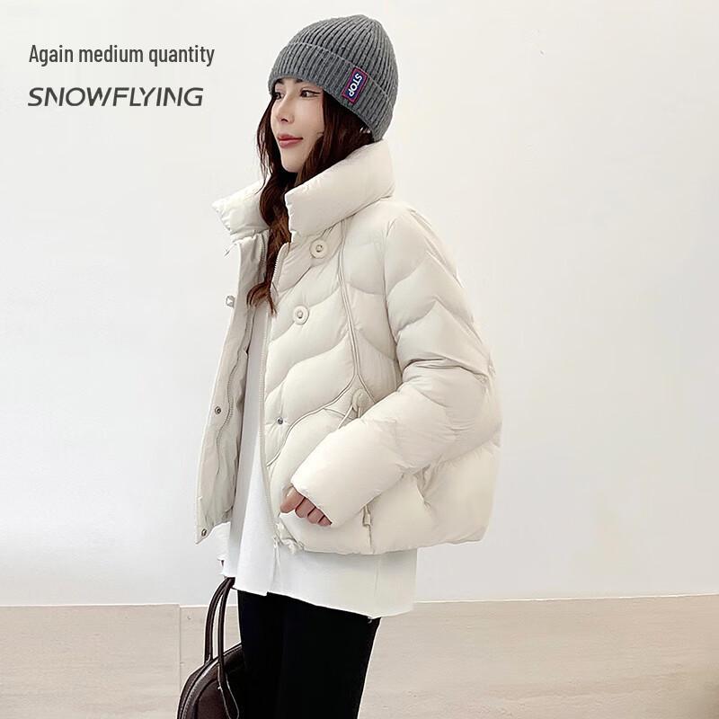 

SNOWFLYING Women s Puffy Korean Style Down Jacket L 165/88A}]}```